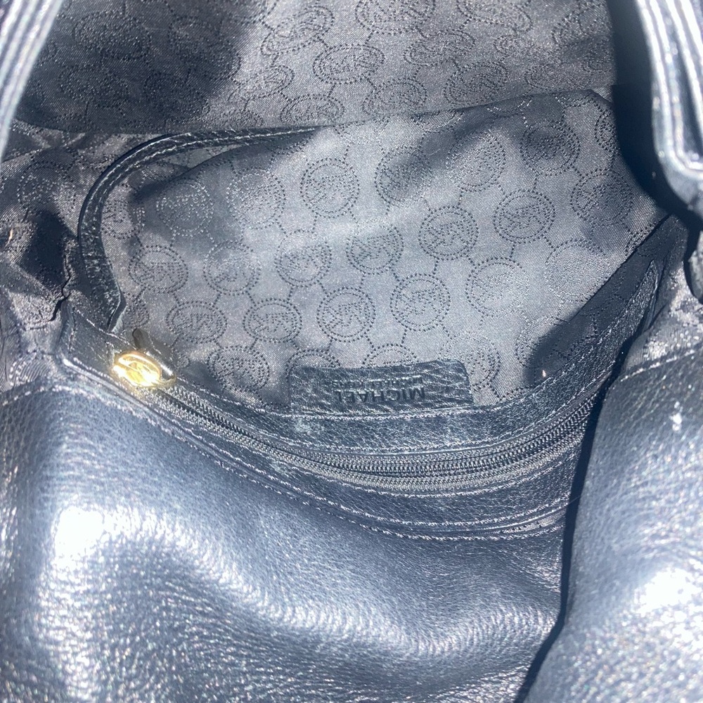 Michael Kors Black Leather Shoulder Bag with Tassel Accent - Picture 4 of 5